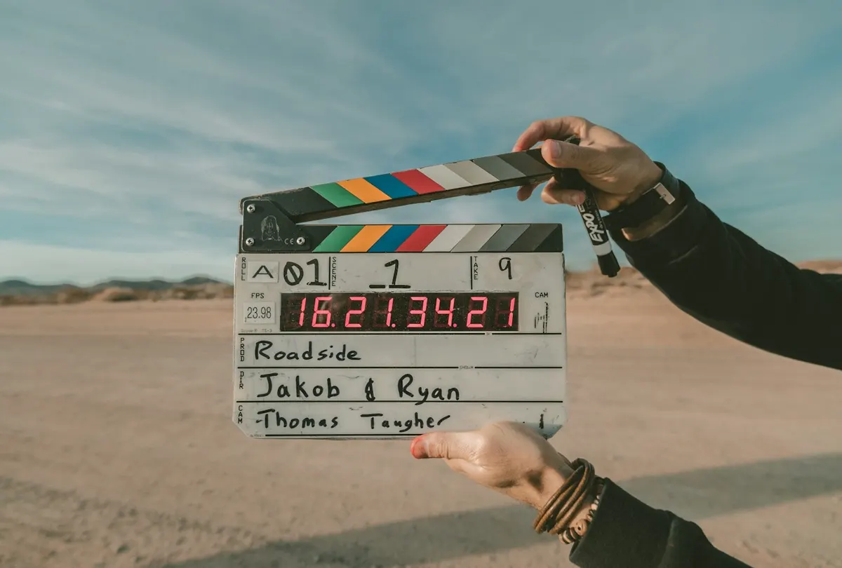 Lighting setup on a film set