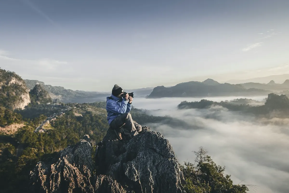 Gimbal camera operator filming